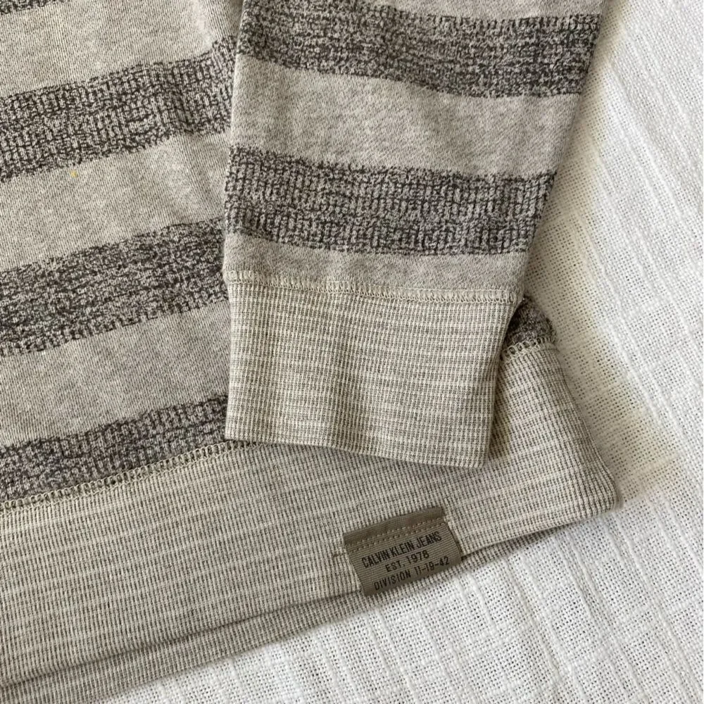 Calvin Klein Mens Pullover Sweater Striped Cotton SZ XL